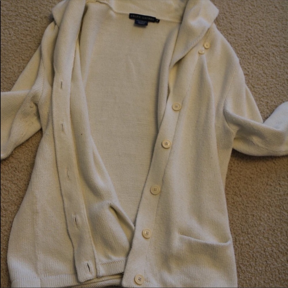 Ralph Lauren ivory cardigan sweater